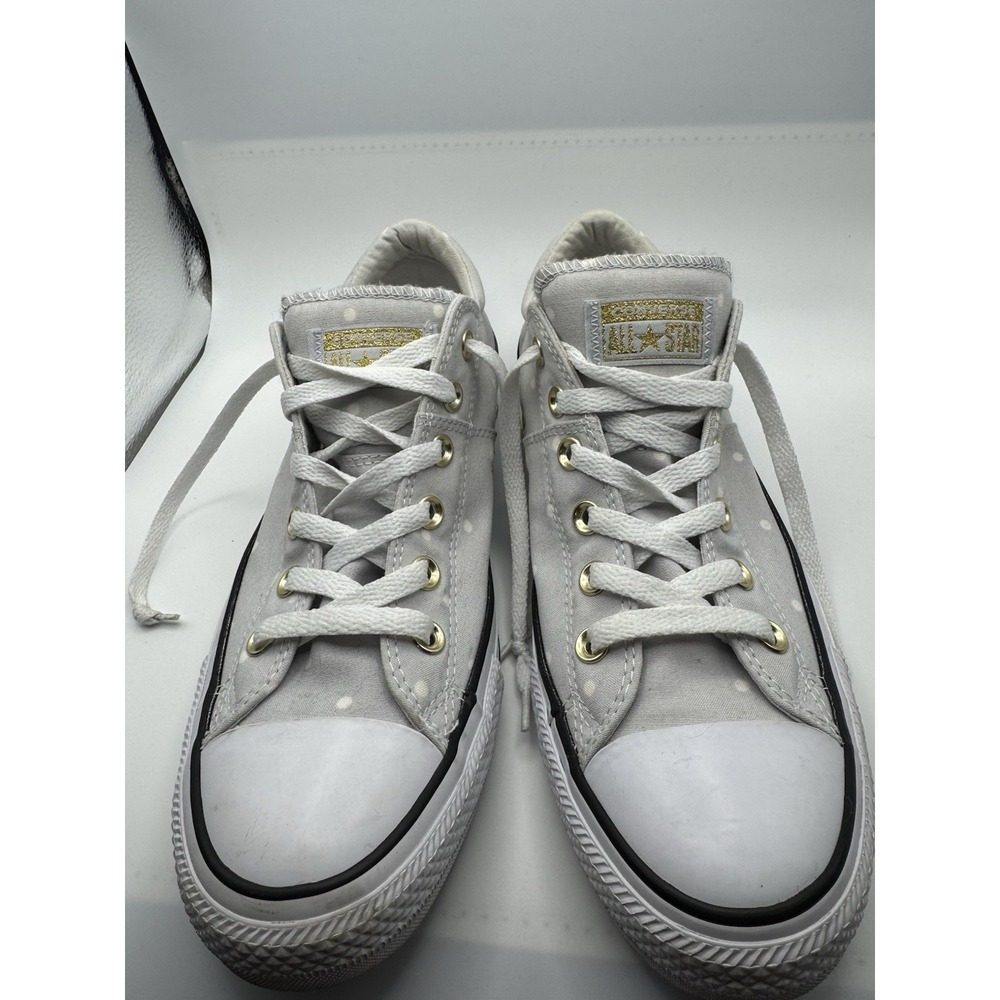 Converse Sneakers All Star Madison SZ 10 Gray/ White Women's Low Top Polka Dot